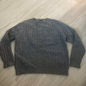 VTG Lands End 100% Lambswool Pullover Sweater Gray Mens M